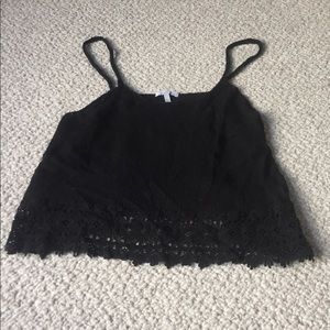 Knit Tank with Lace Trim